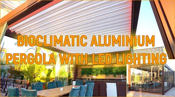 Bioclimatic Aluminium Pergola with LED lighting 