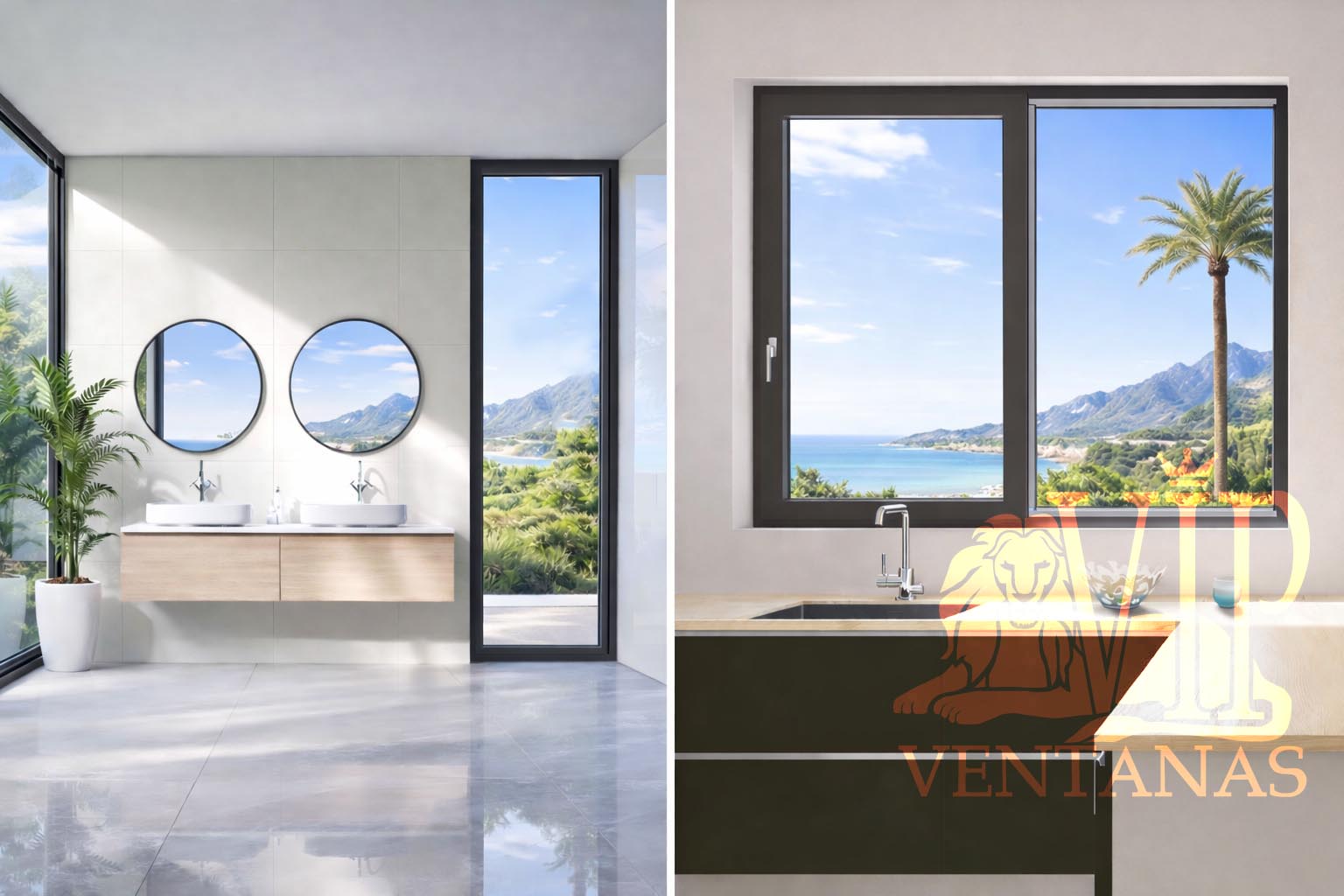 Установка окон в кухнях и в ванных комнатах VIP Ventanas