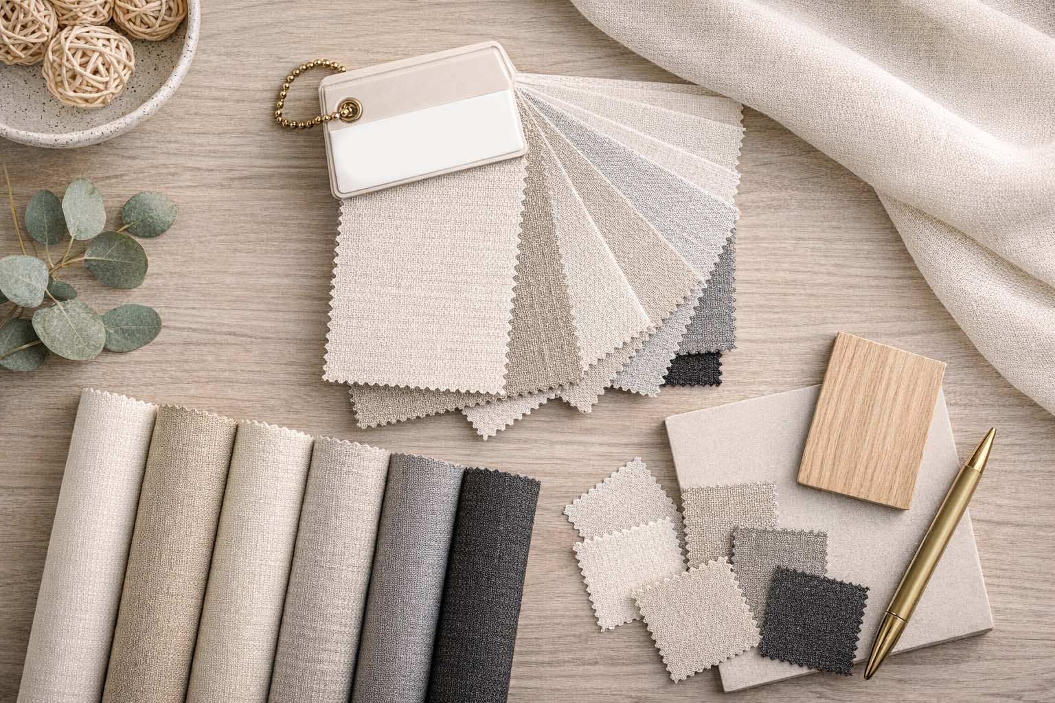 Образцы тканей и текстур для штор