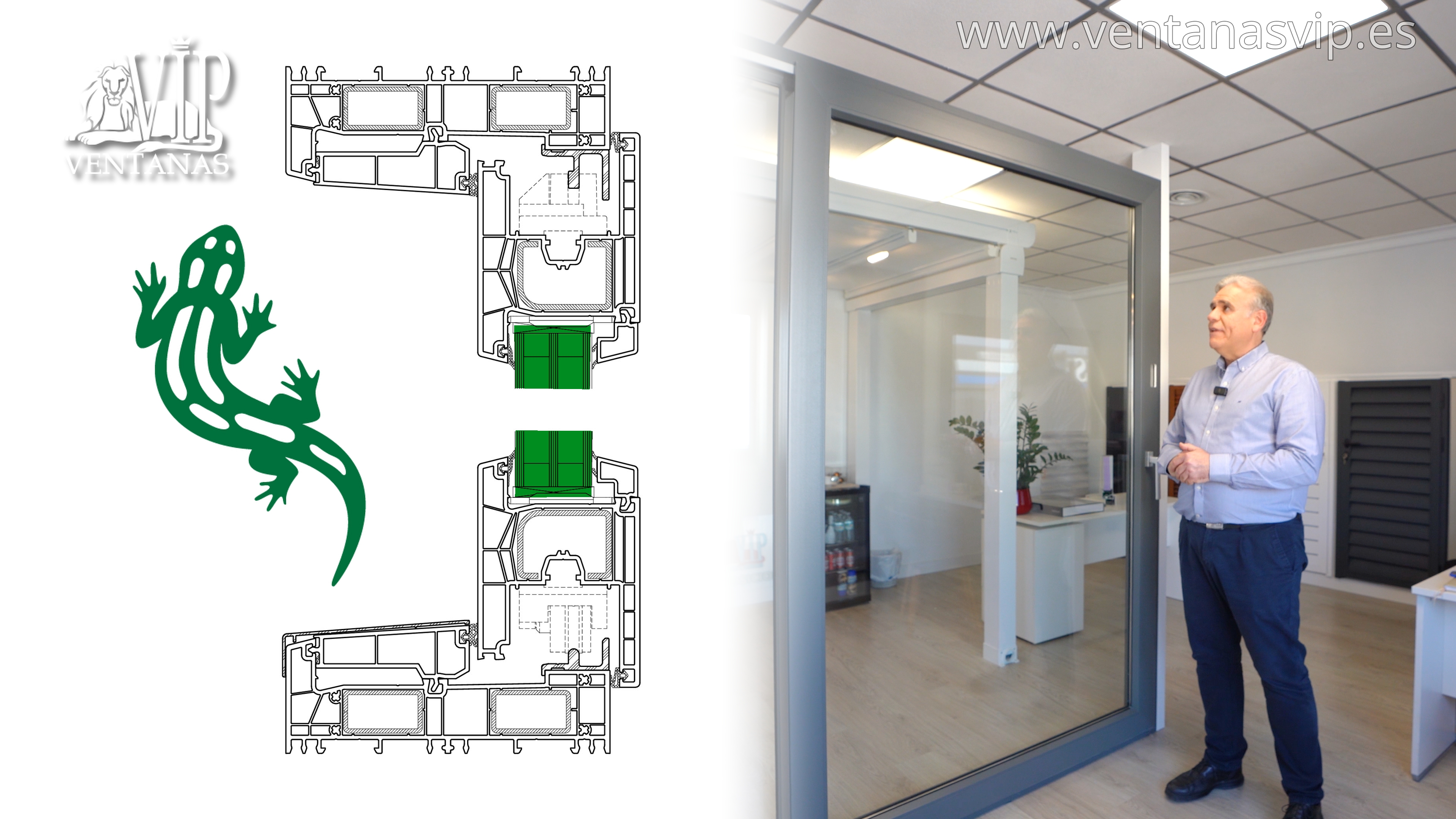 Профиль и установка системы EvolutionDrive Plus Salamander в шоуруме Ventanas VIP Torrevieja